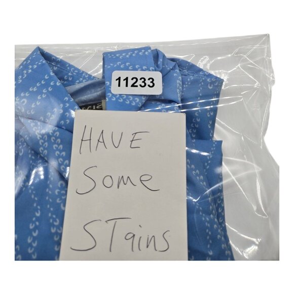 Simms Shirt Womens XS Blue Patterned Button Up Long Sleeve Polyester Fishing Top - Picture 2 of 9